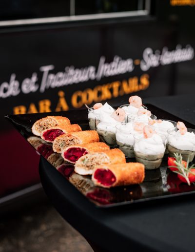 Plateau Tandoori rolls et Verrines